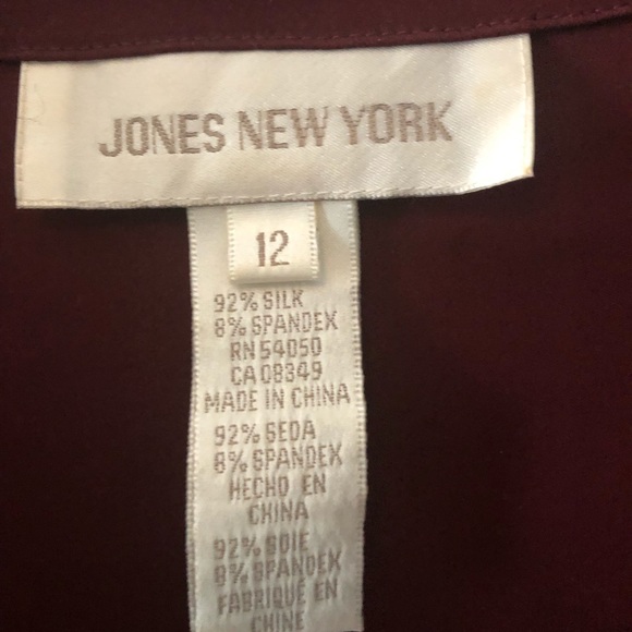 Jones New York Silk Top - flare cuff, Size 12 - Picture 2 of 4